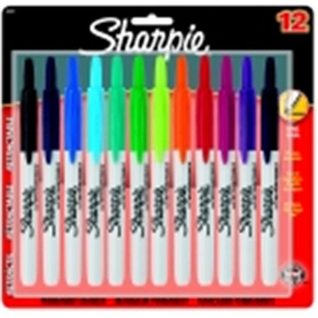 SHARPE MFG CO Sharpie Retractable Permanent Marker; Fine Tip; Pack - 12 407904